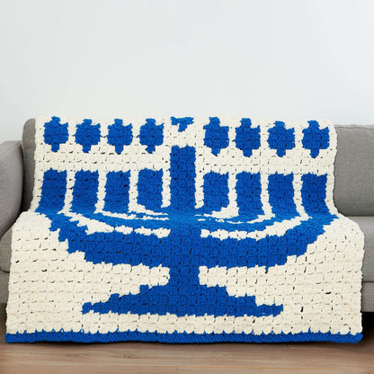 Bernat C2C Crochet Menorah Blanket Crochet Blanket made in Bernat Blanket yarn