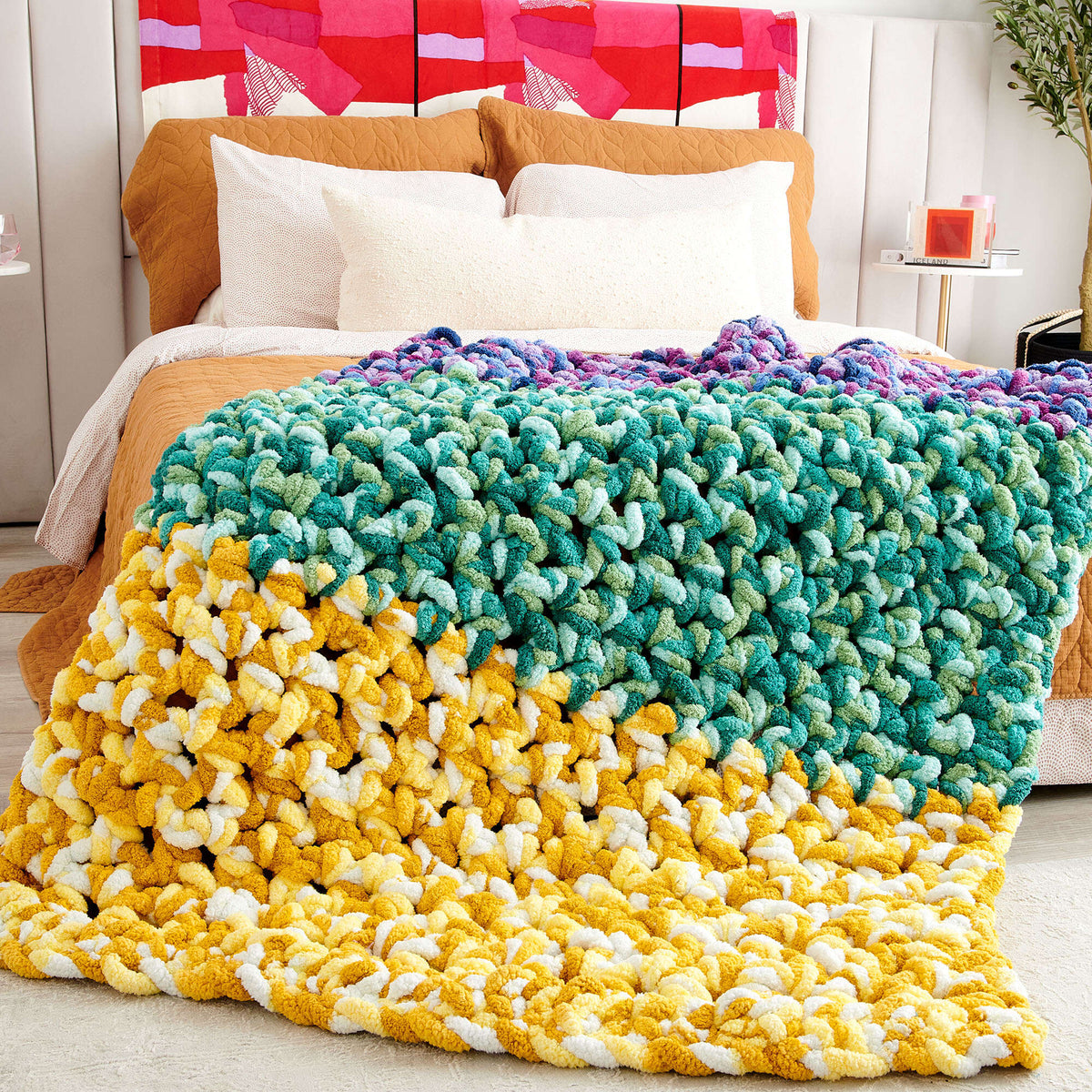 Crochet Blanket made in Bernat Blanket Extra Thick yarn