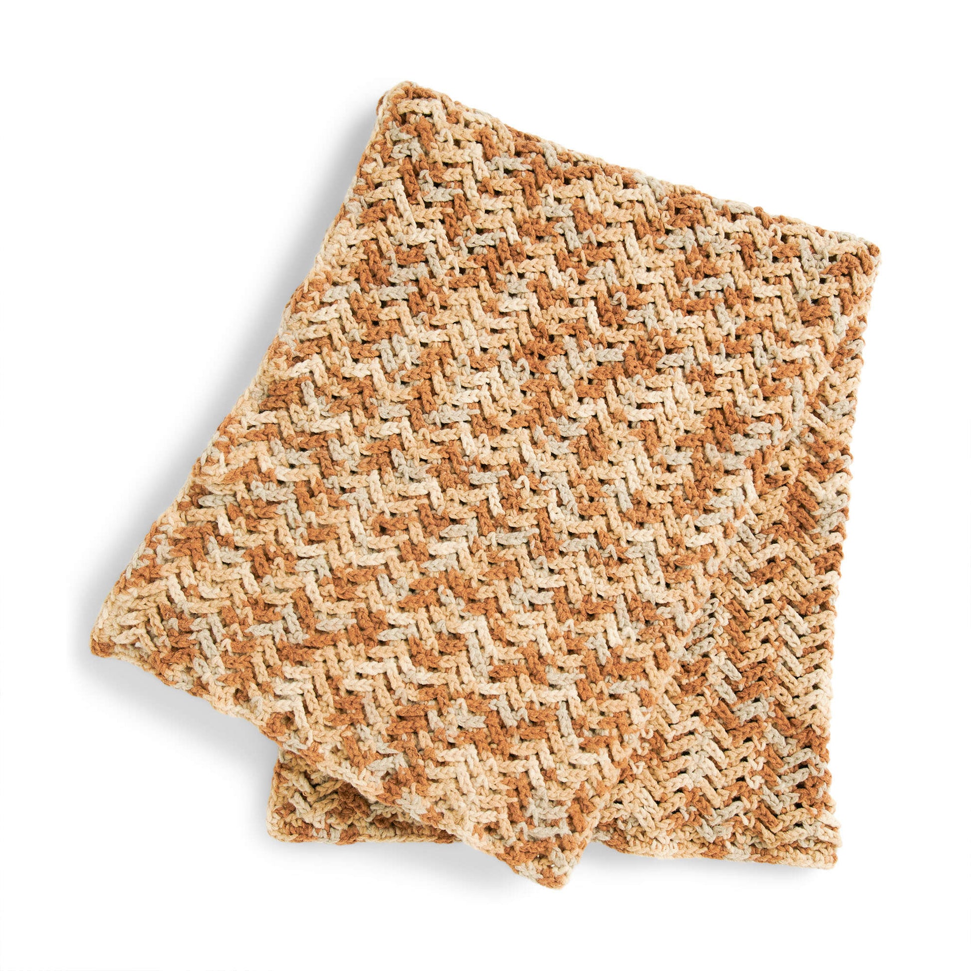 Free Bernat Fleecy Herringbone Crochet Blanket Pattern