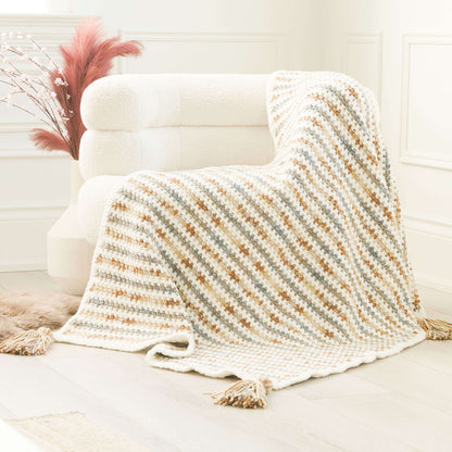 Bernat Simple Stripes Crochet Blanket Crochet Blanket made in Bernat Forever Fleece yarn