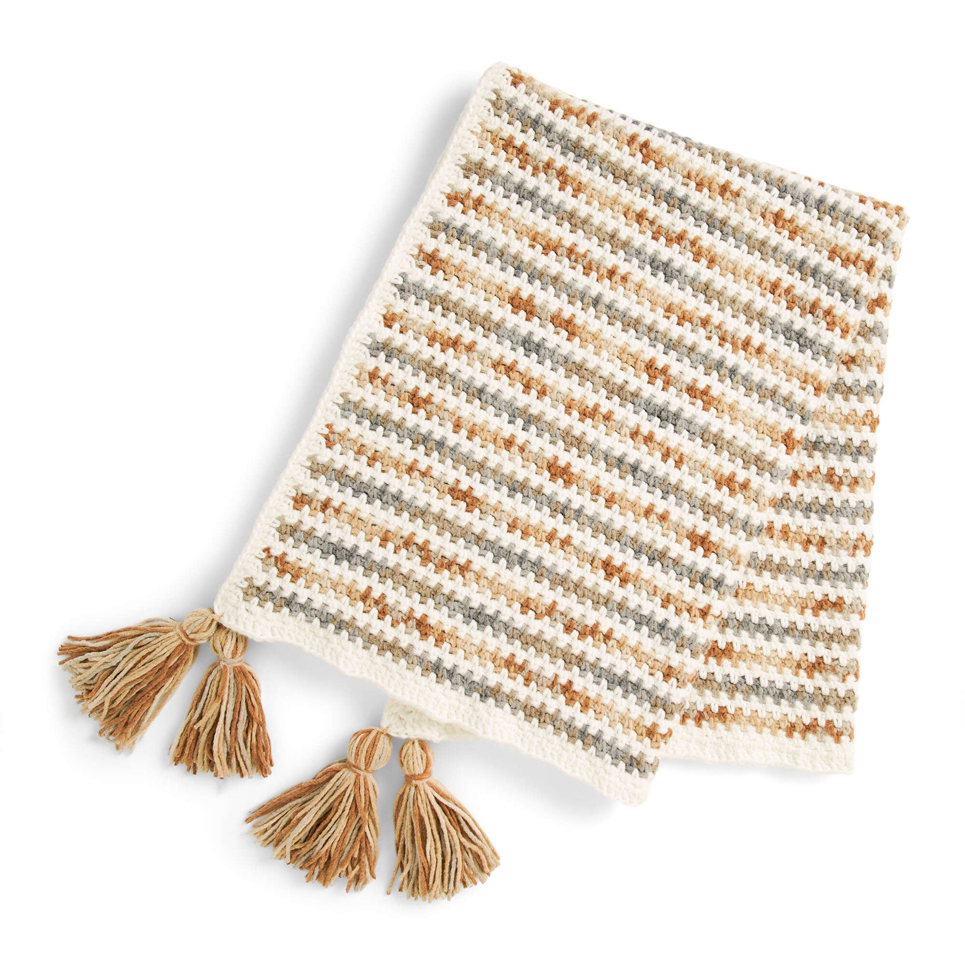 Free Bernat Simple Stripes Crochet Blanket Pattern