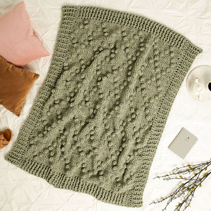 Bernat Blanket Speckle Crochet Diamond Popcorn Blanket Crochet Blanket made in Bernat Blanket Speckle yarn