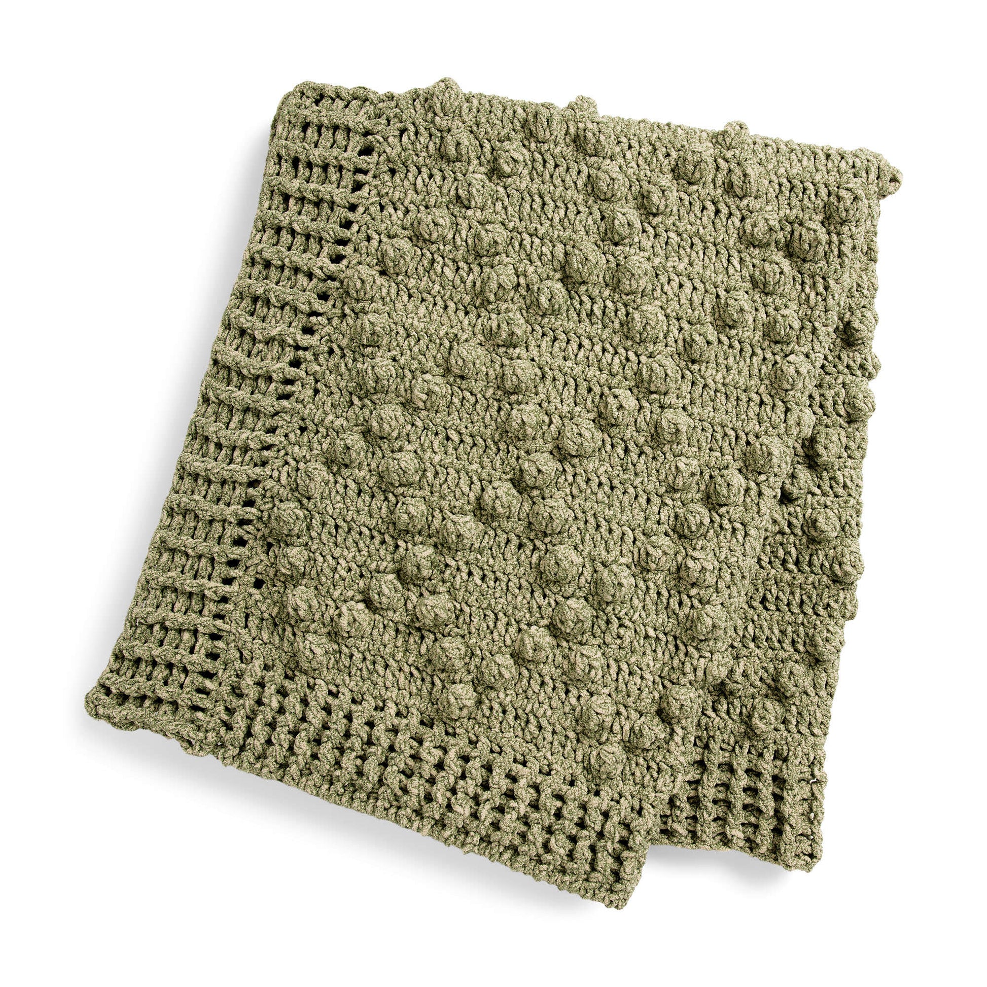 Free Bernat Blanket Speckle Crochet Diamond Popcorn Blanket Pattern
