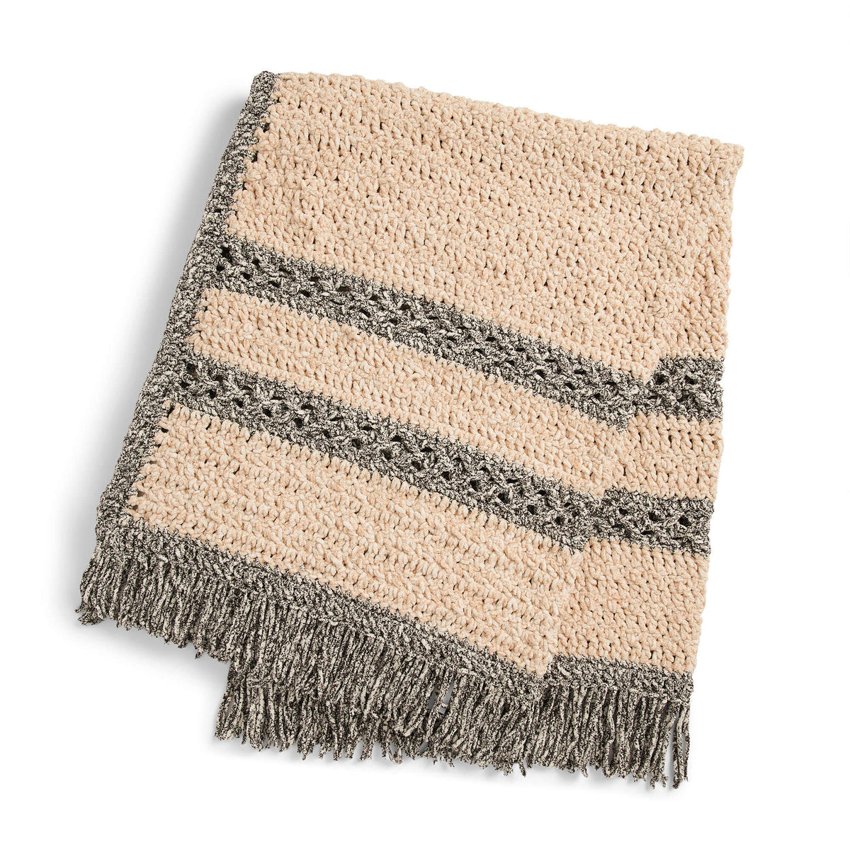 Crochet Blanket made in Bernat Blanket Speckle yarn