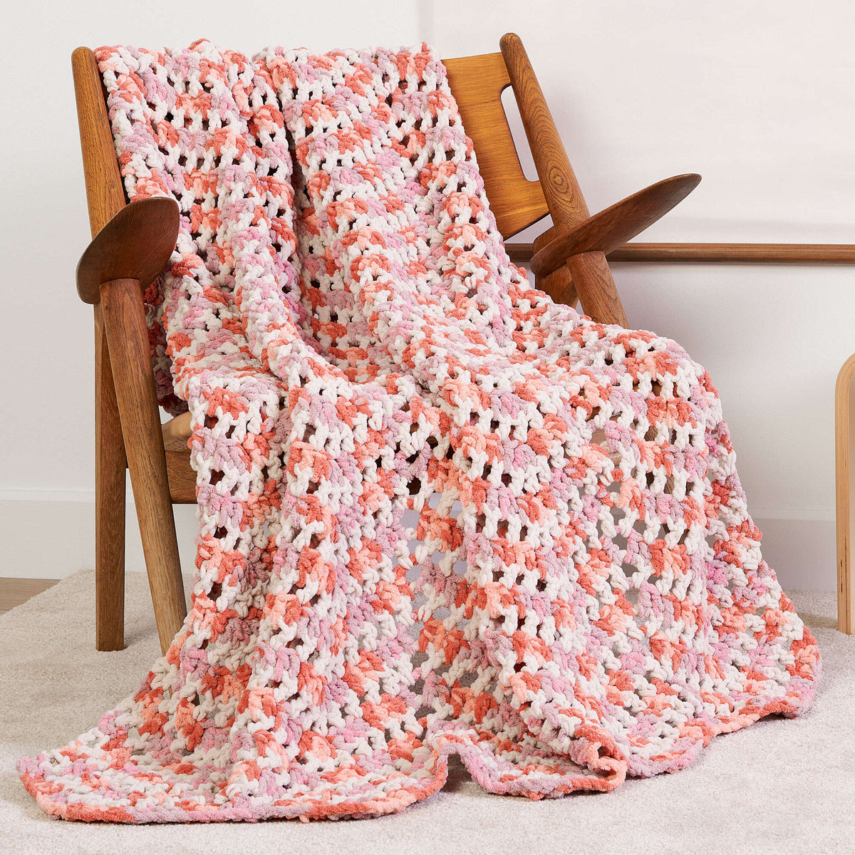 Crochet Blanket made in Bernat Blanket yarn