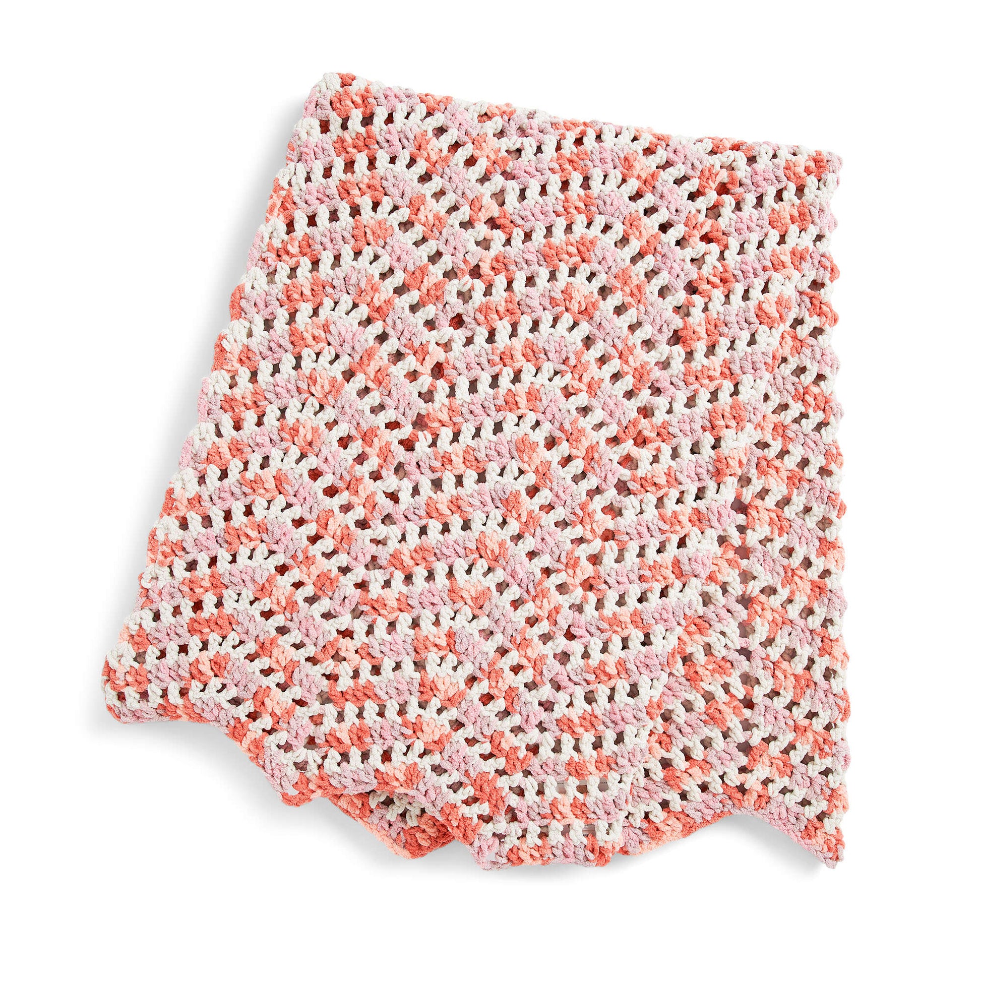 Free Bernat Crochet Open Ripple Stitch Blanket Pattern