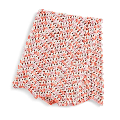 Bernat Crochet Open Ripple Stitch Blanket Crochet Blanket made in Bernat Blanket yarn