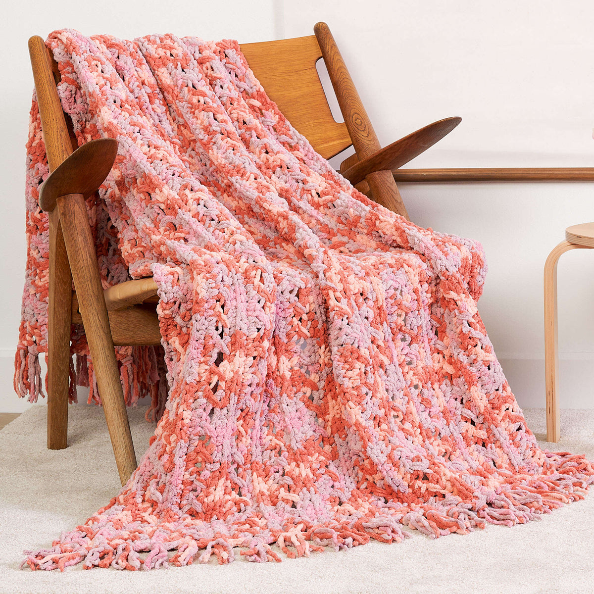 Crochet Blanket made in Bernat Blanket yarn