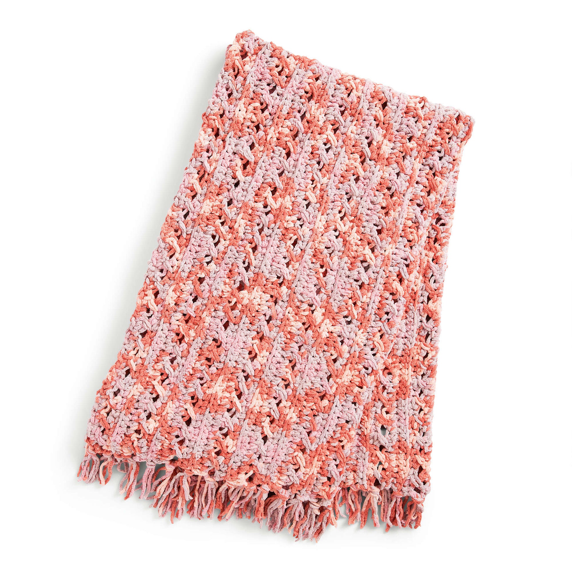 Free Bernat Crochet Criss Cross Texture Blanket Pattern