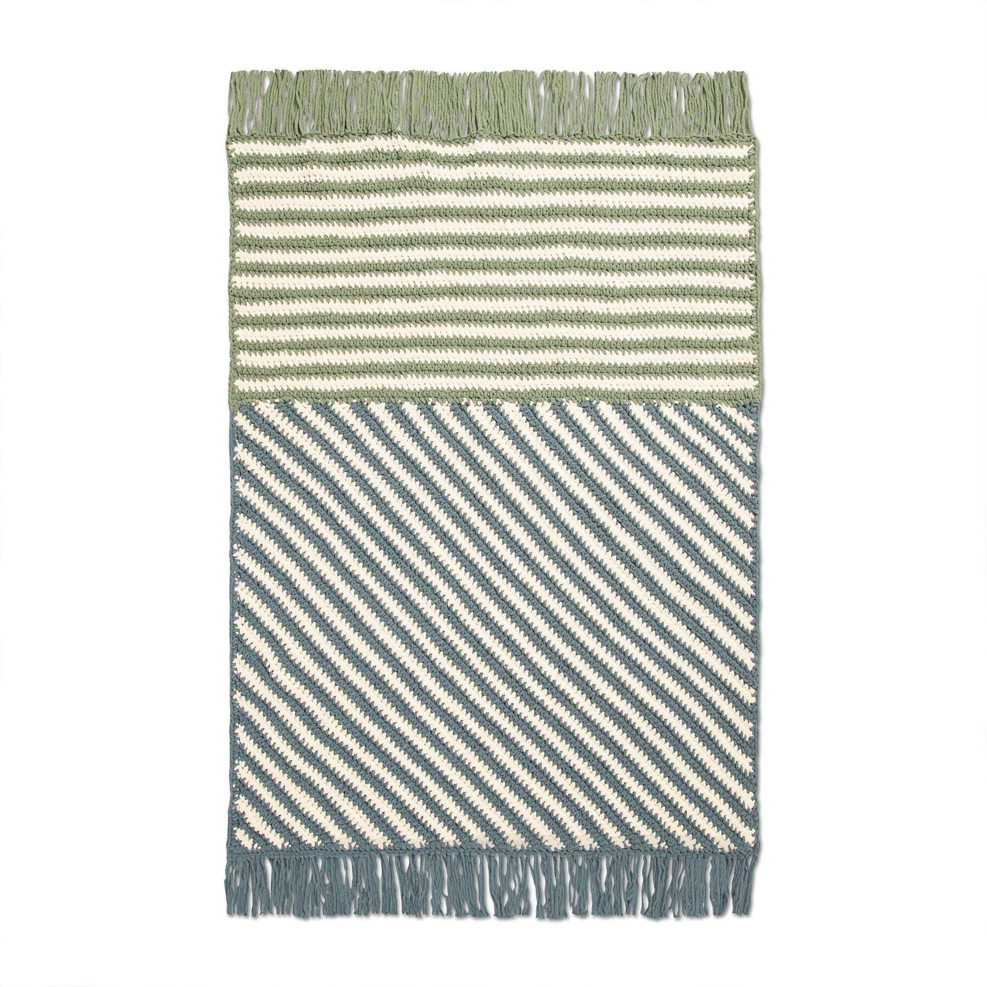 Free Bernat Geometric Intersection Striped Crochet Blanket Pattern