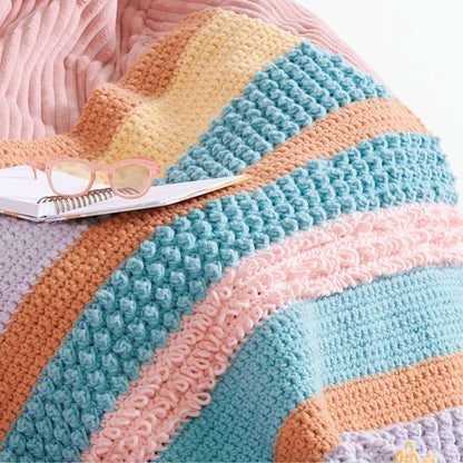 Bernat Bobbly Bauhaus Inspired Crochet Blanket Crochet Blanket made in Bernat Forever Fleece yarn