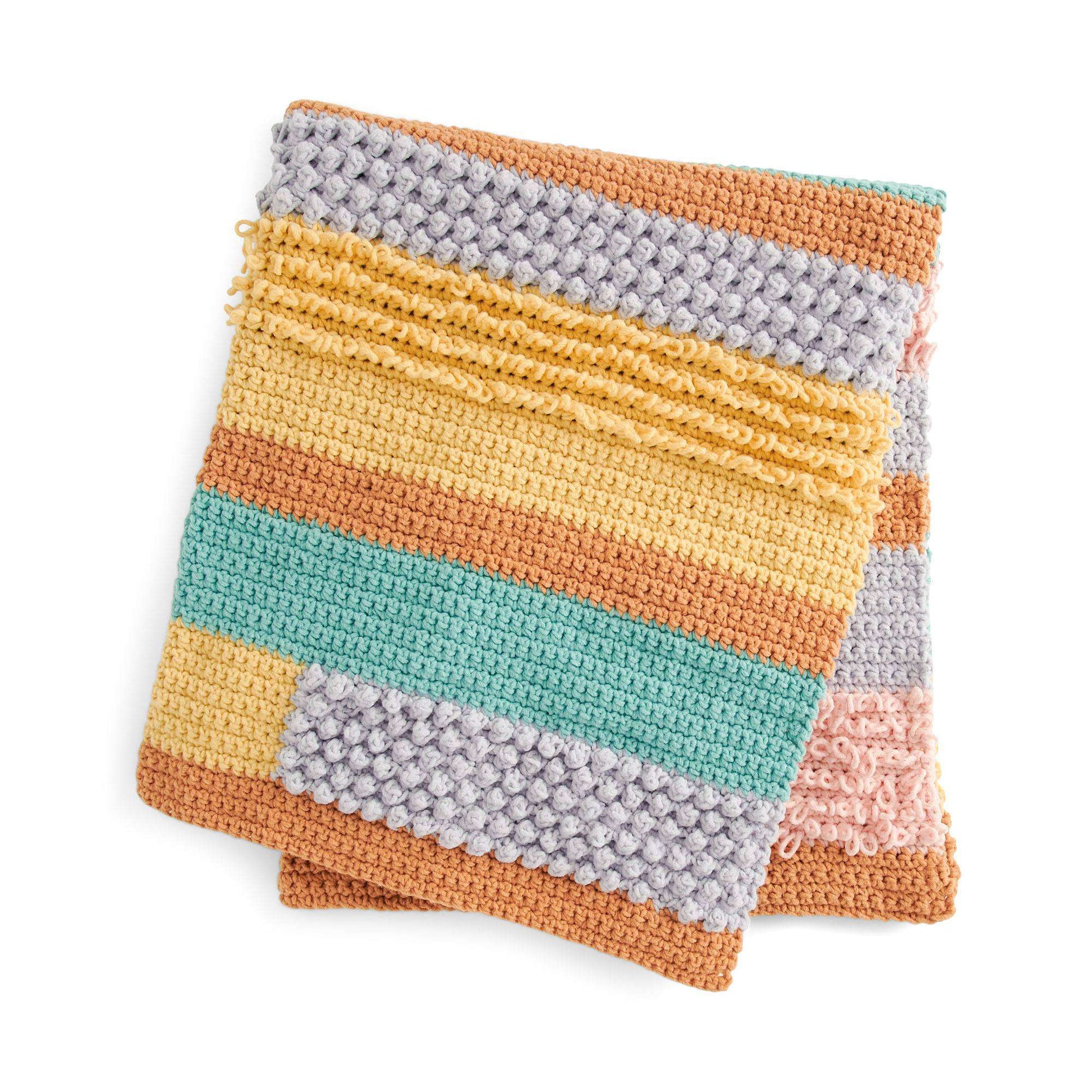 Free Bernat Bobbly Bauhaus Inspired Crochet Blanket Pattern