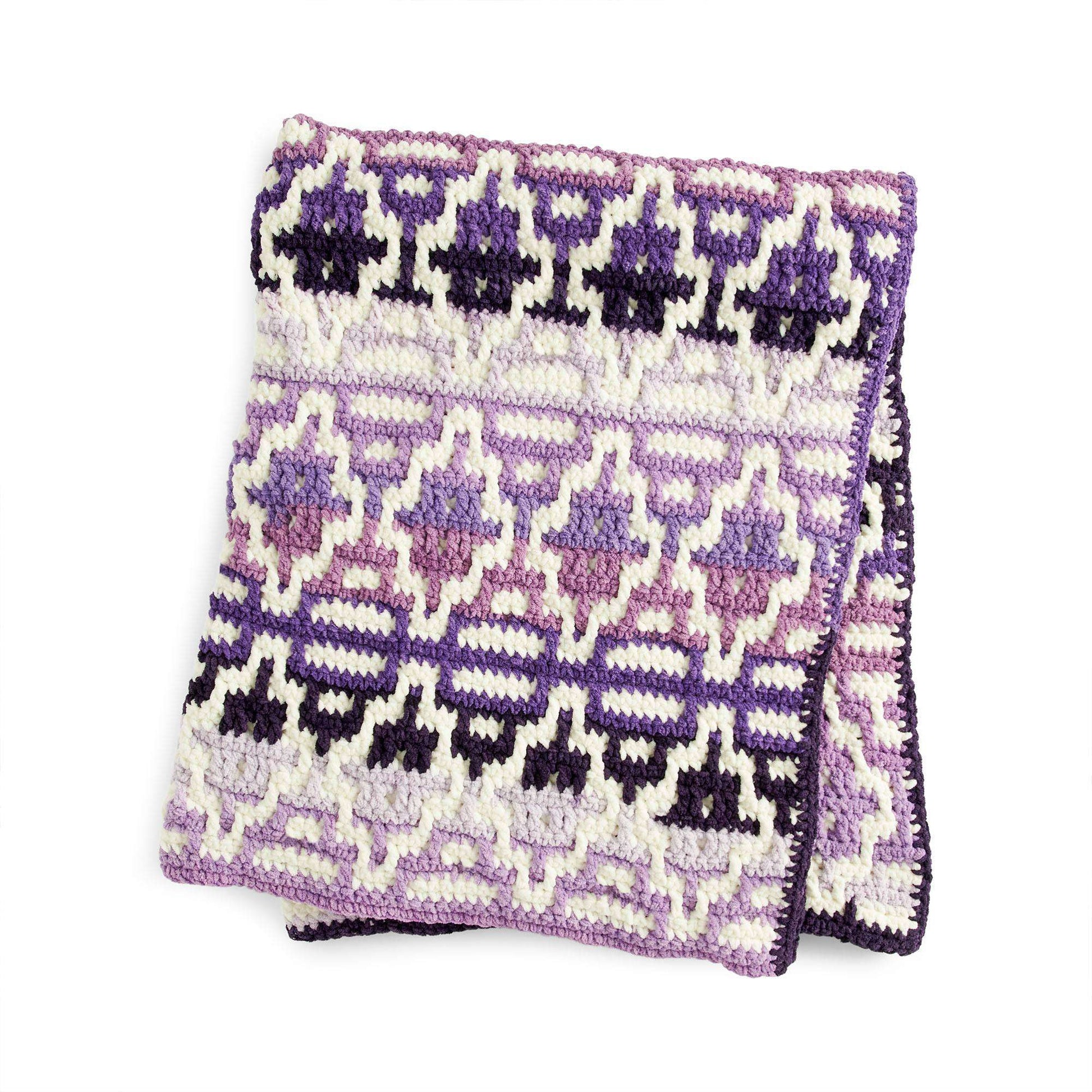 Free Bernat Mosaic Ombre Crochet Blanket Pattern