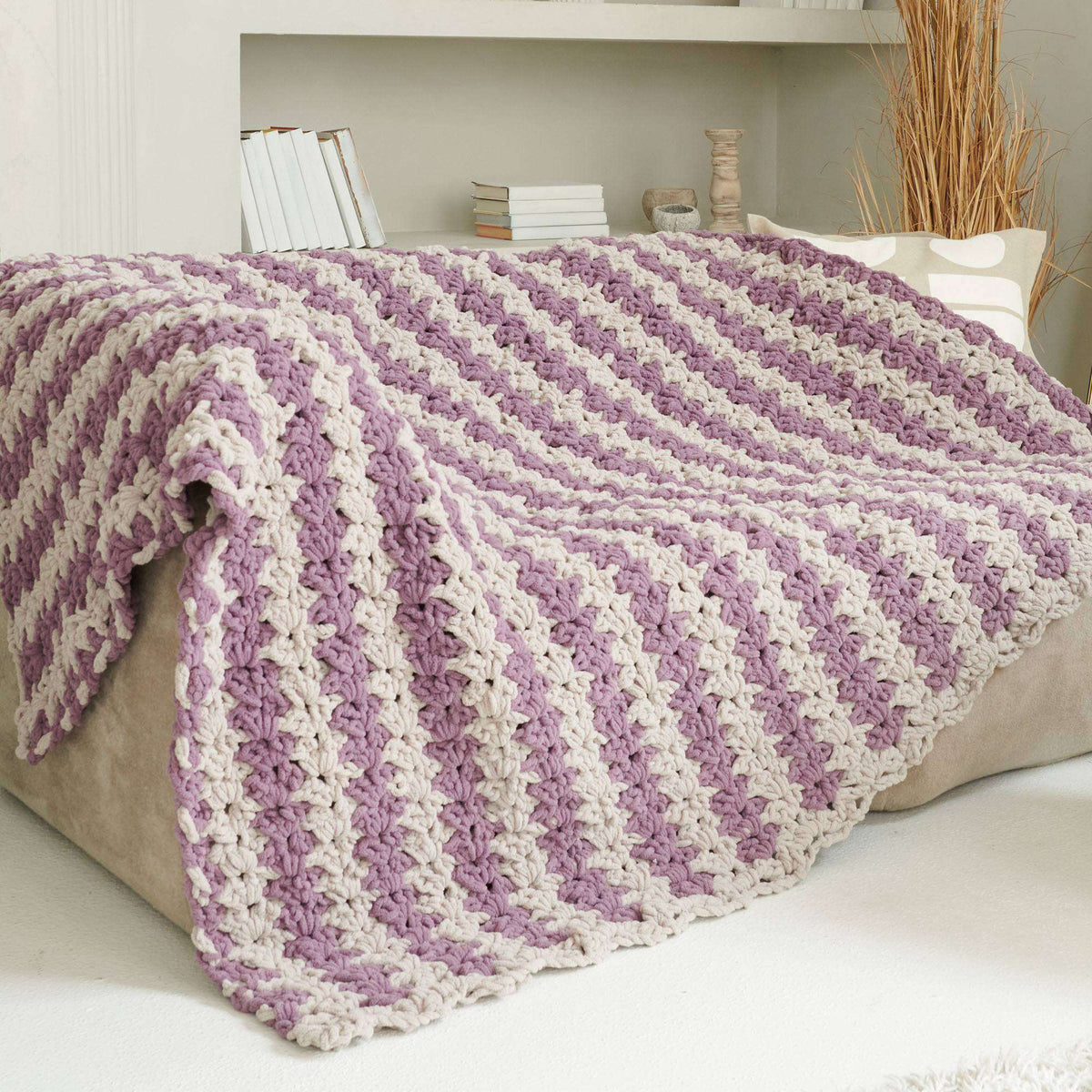 Crochet Blanket made in Bernat Blanket yarn