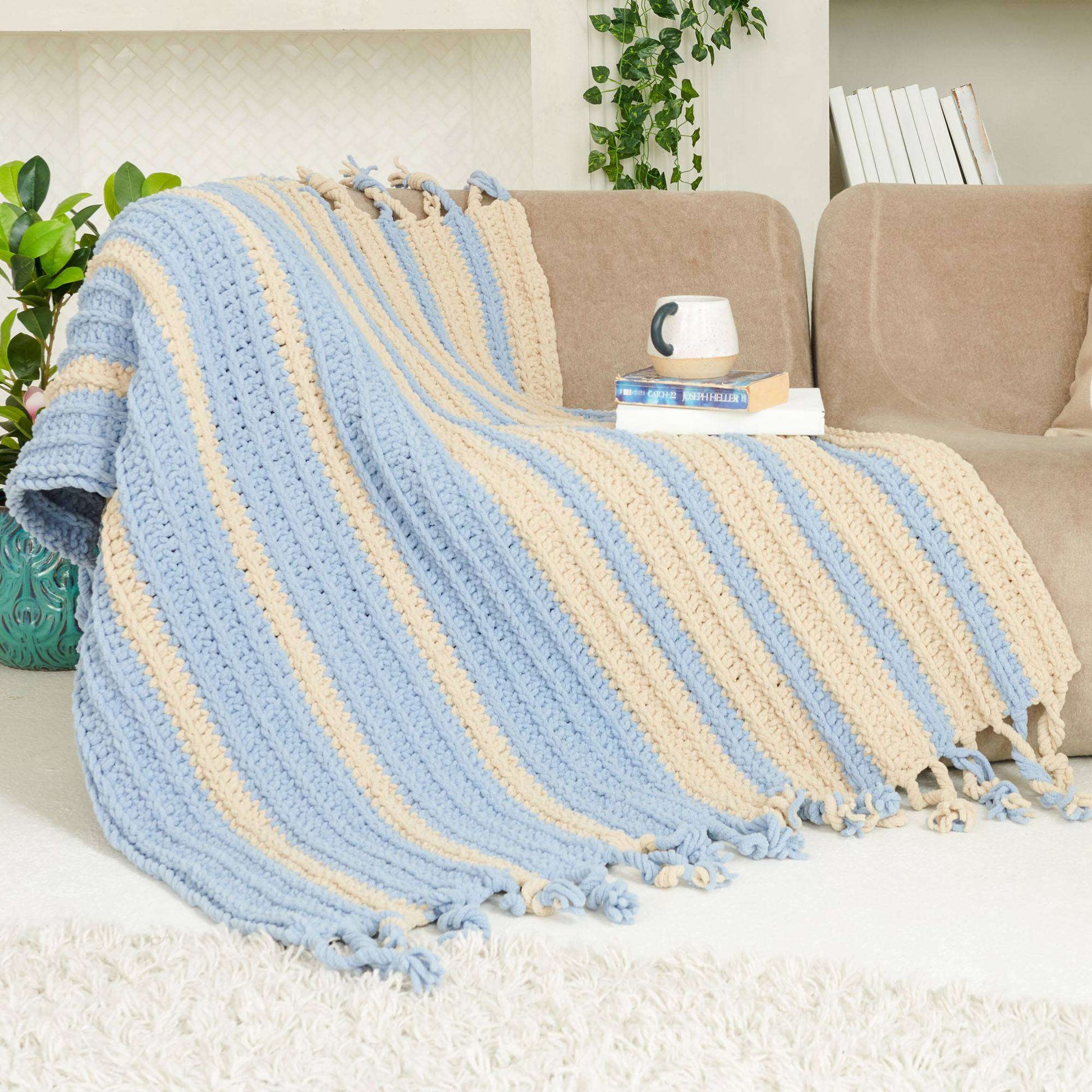 Bernat Vertical Ridges Crochet Blanket Yarnspirations