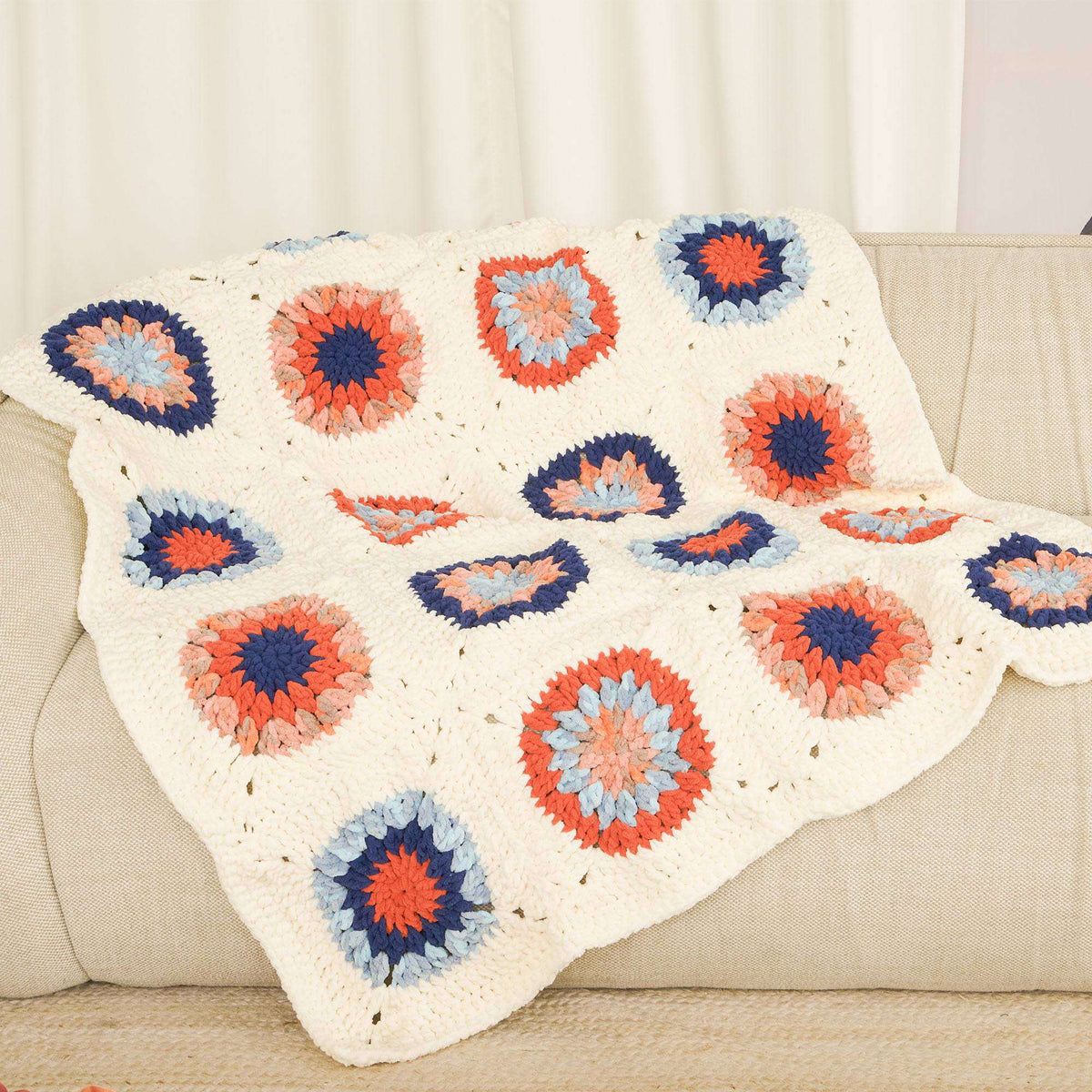 Crochet Blanket made in Bernat Blanket yarn