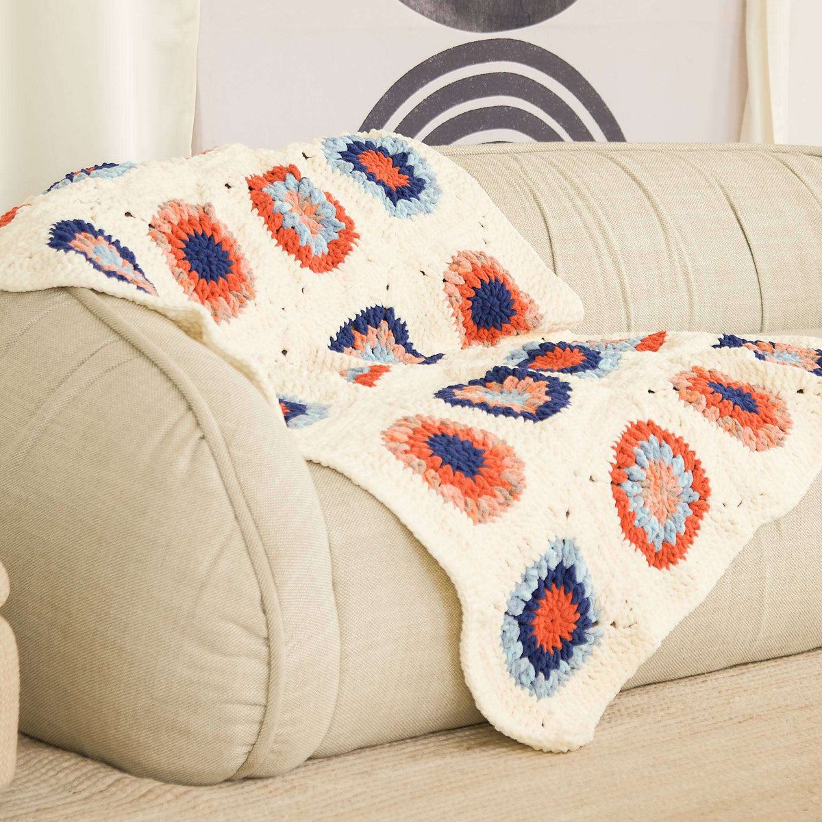 Crochet Blanket made in Bernat Blanket yarn