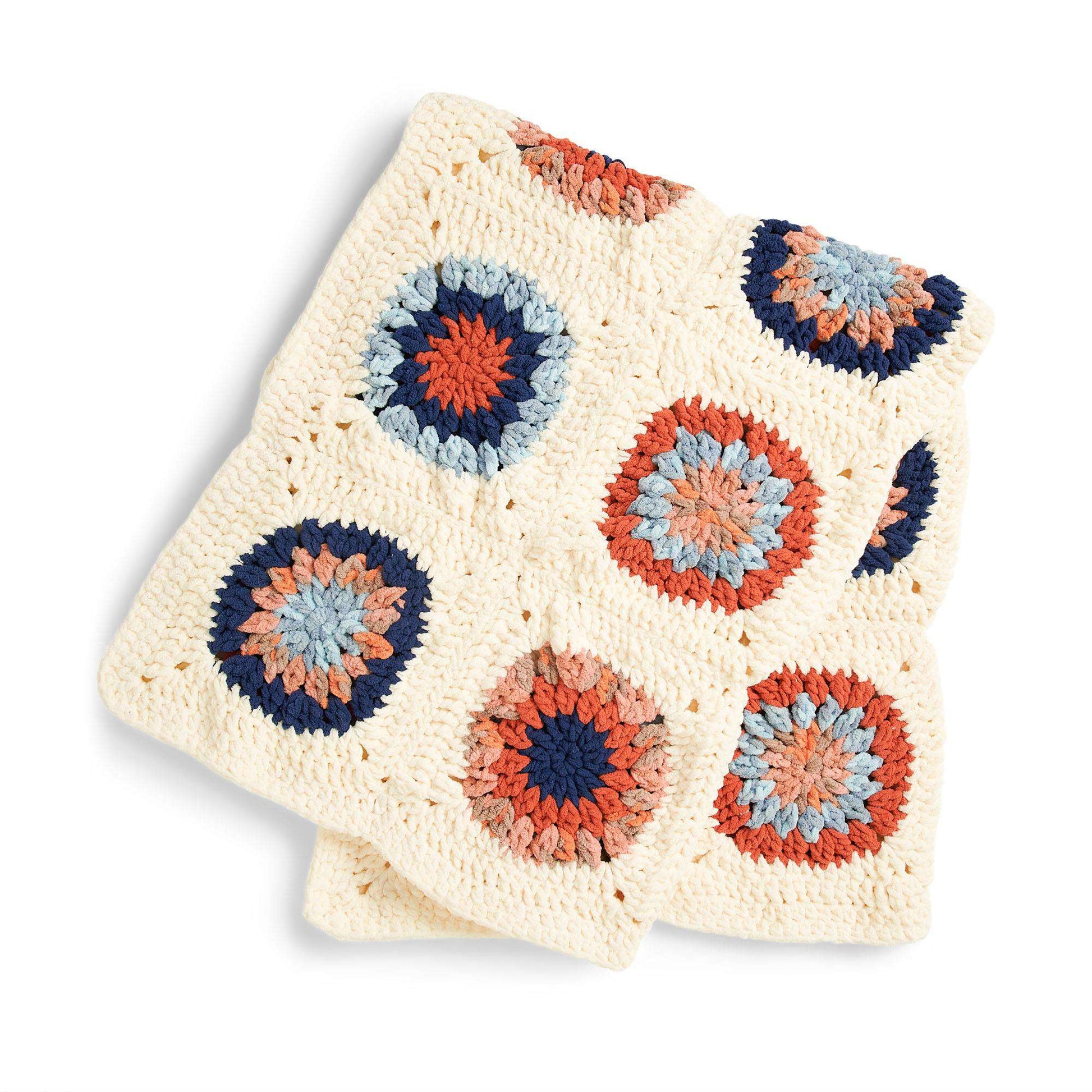 Free Bernat Bullseye Motif Crochet Blanket Pattern