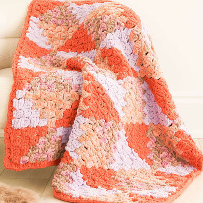 Bernat Two Tone Diamonds Crochet Blanket Single Size