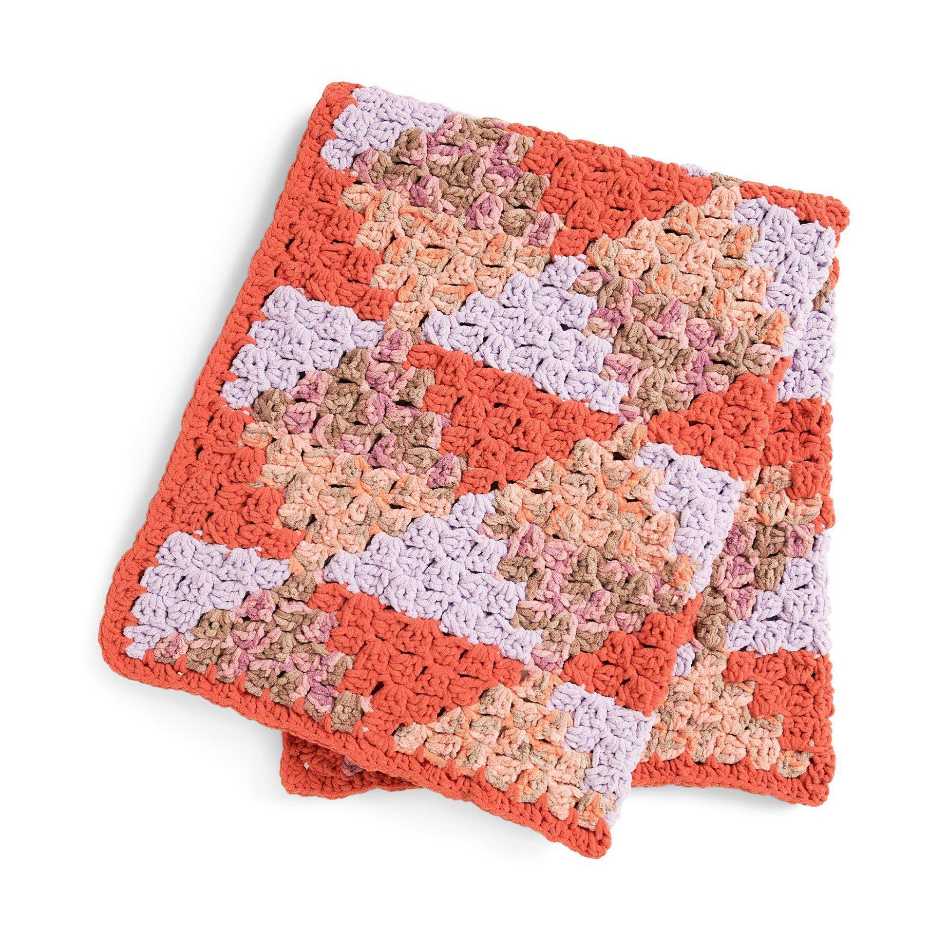 Free Bernat Two Tone Diamonds Crochet Blanket Pattern