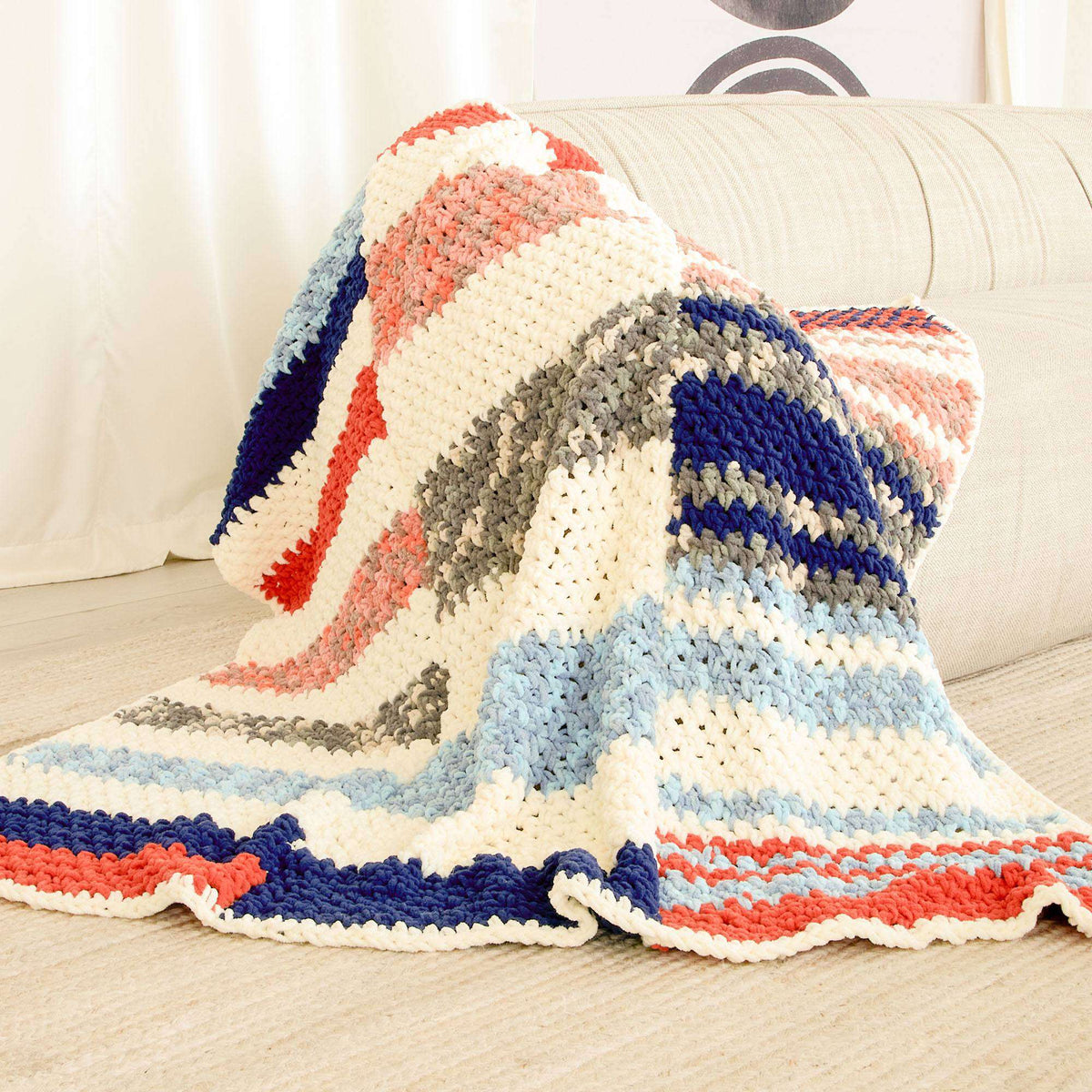 Crochet Blanket made in Bernat Blanket yarn