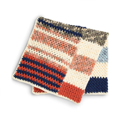 Bernat Patchwork Stripes Crochet Blanket Crochet Blanket made in Bernat Blanket yarn