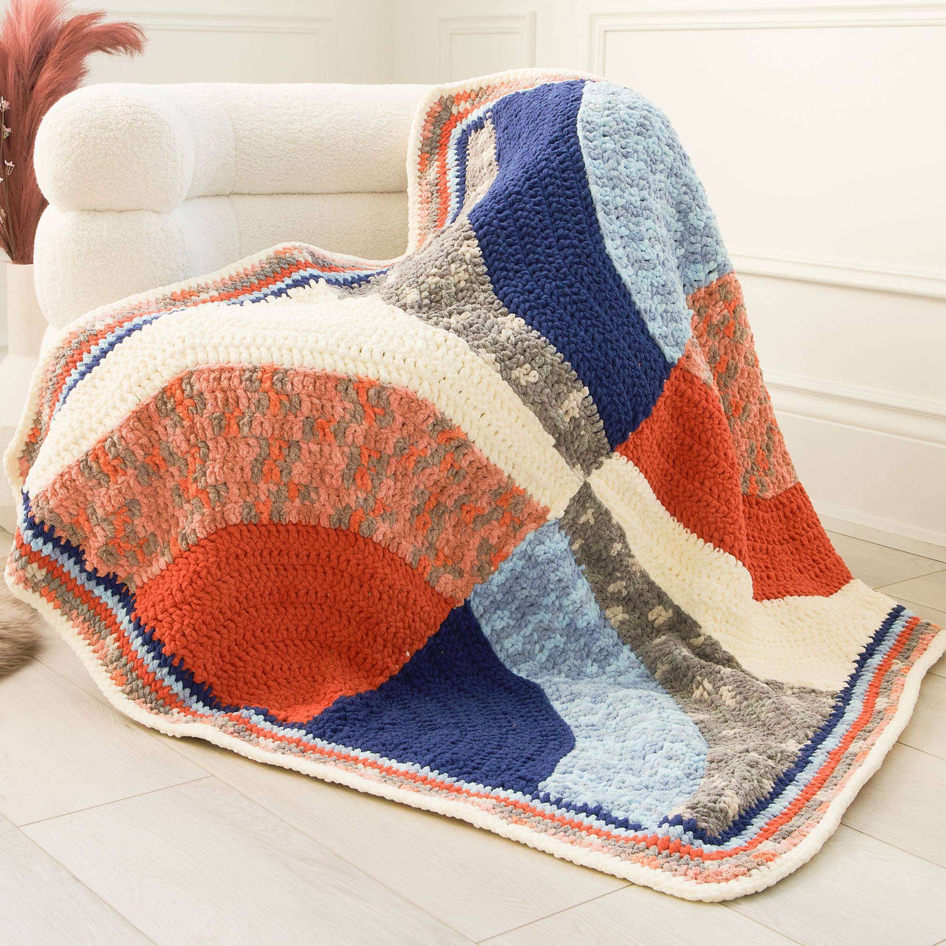 Free Bernat Half Moon Crochet Blanket Pattern