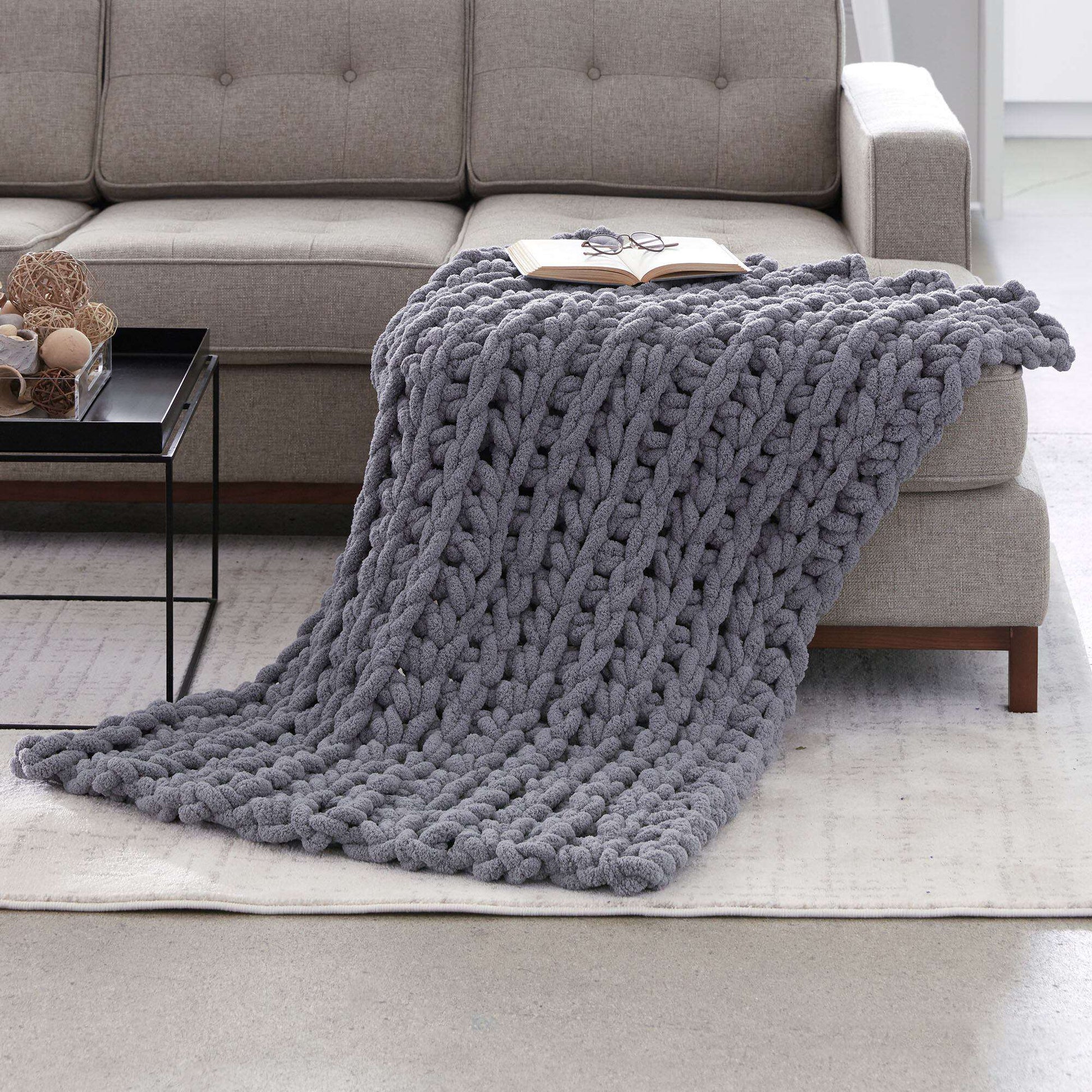 Free Easy Bernat Big Ridge Throw Crochet Pattern Yarnspirations