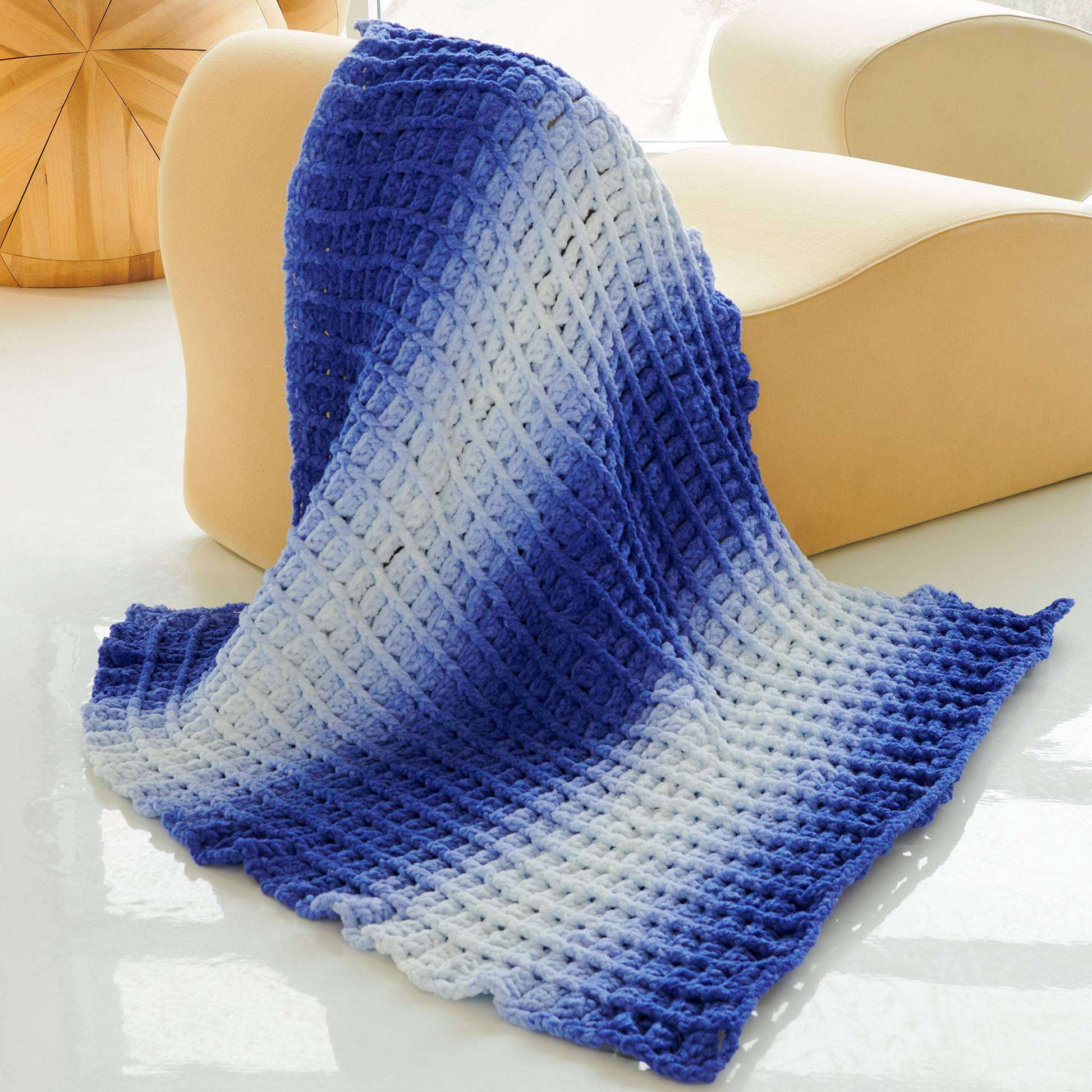 Free Bernat Faded Bricks Crochet Blanket Pattern