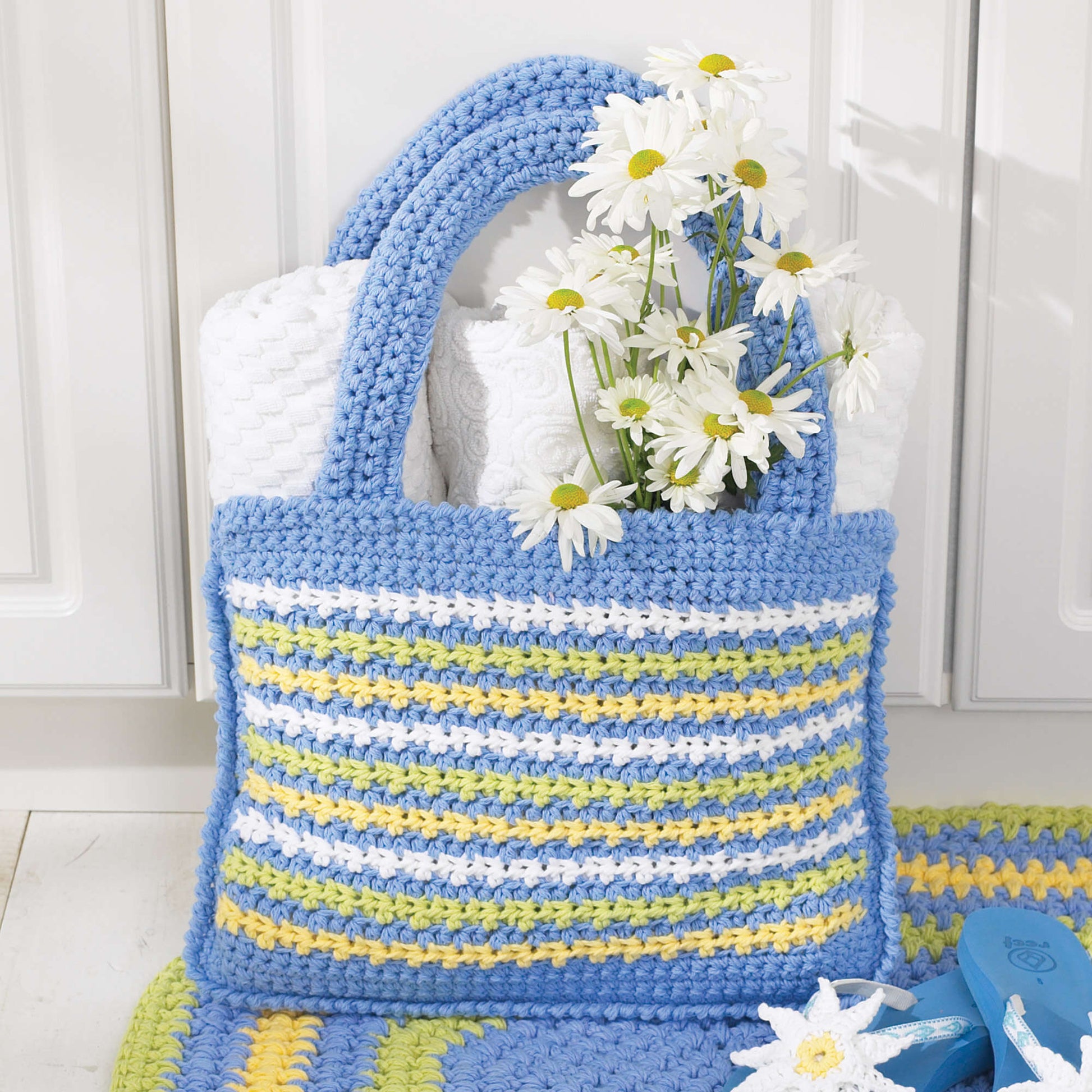 Bernat Shopping Tote Bag Crochet Bag made in Bernat Handicrafter Cotton yarn