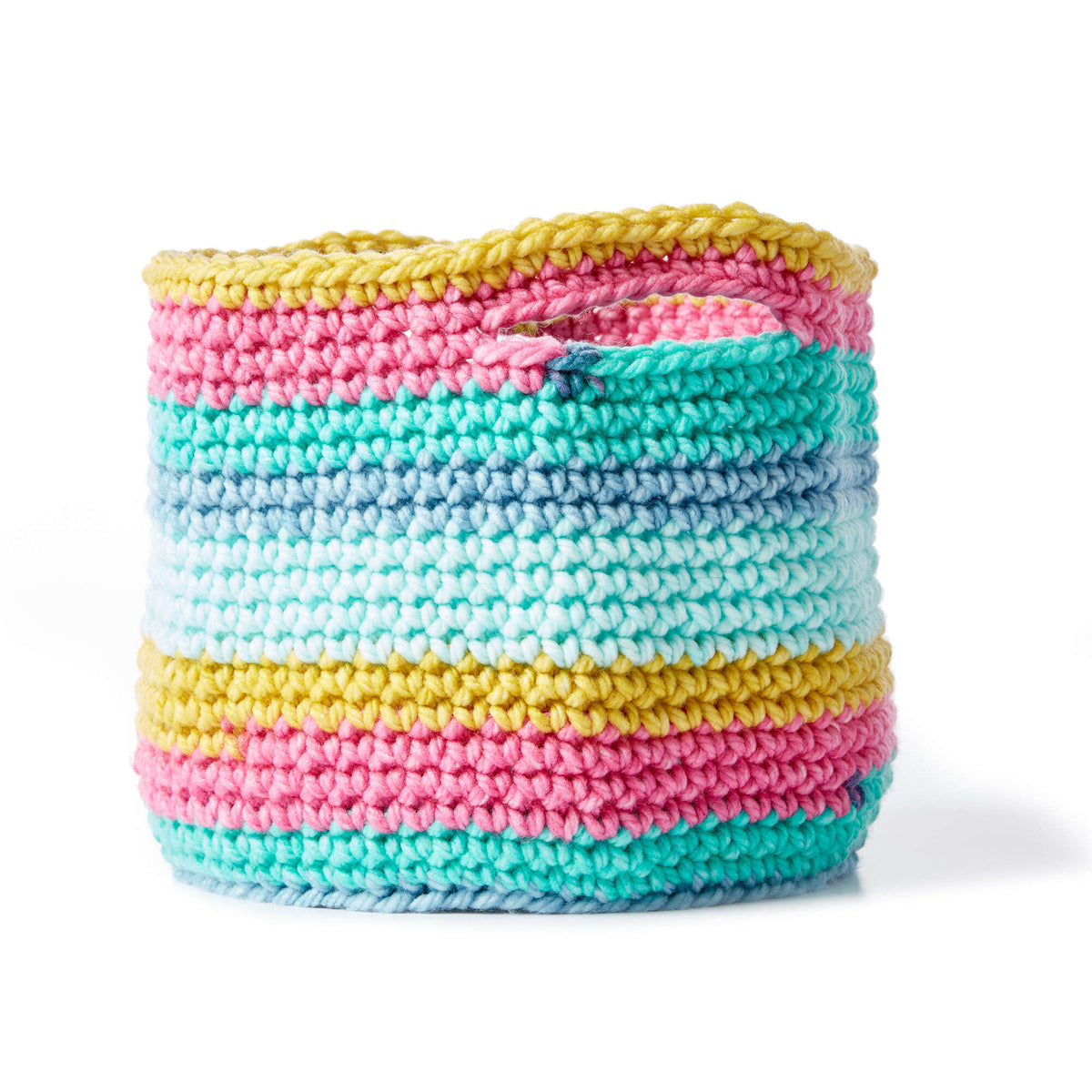 Crochet Basket made in Bernat Pop! Bulky yarn