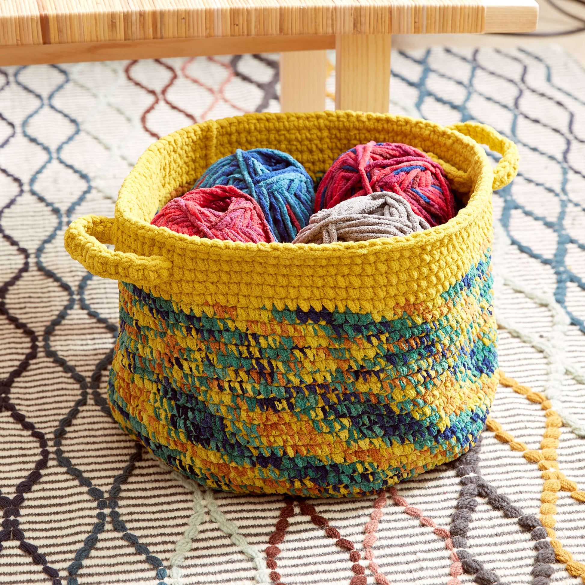 How To Crochet A Variegated Yarn Basket