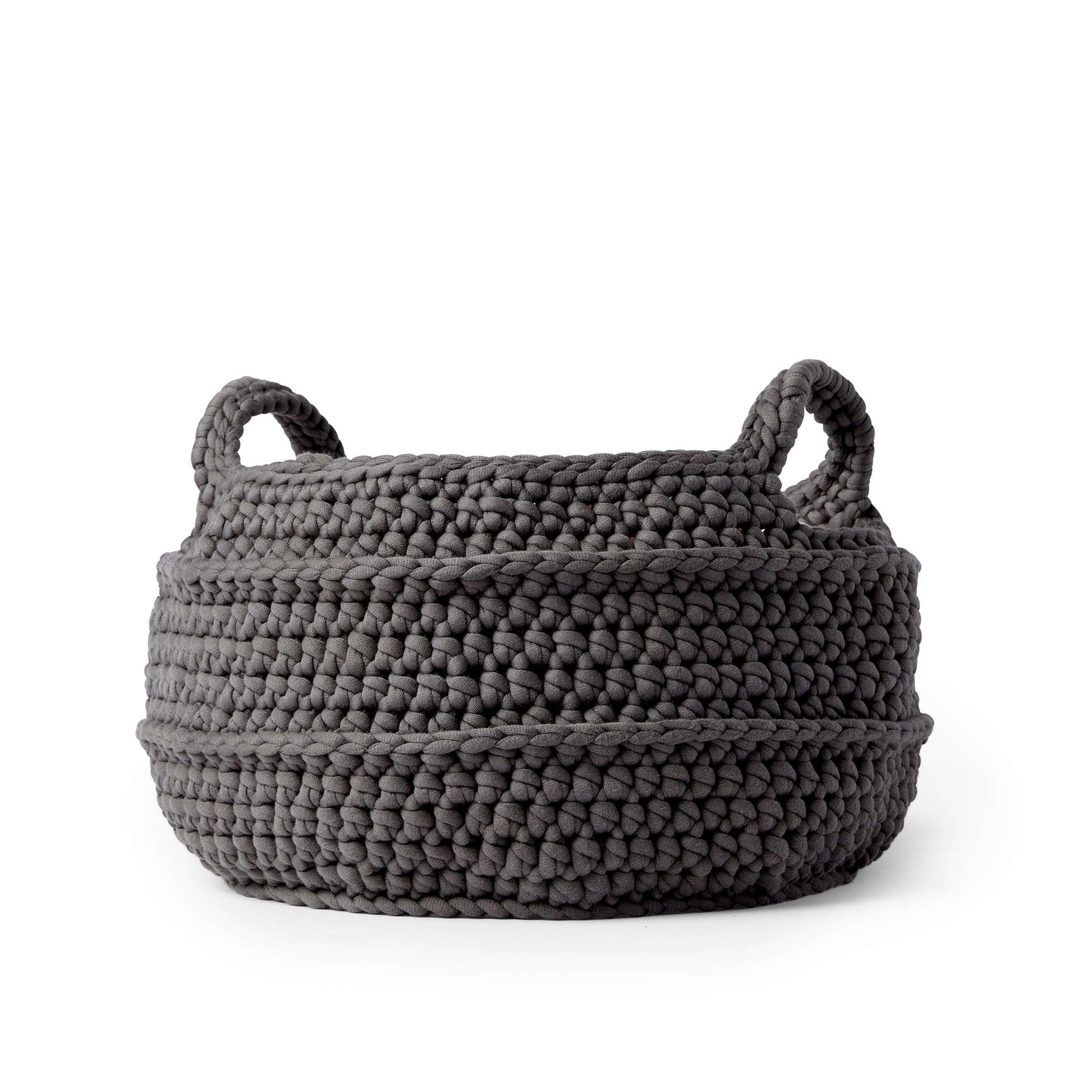 Free Bernat Crochet Basket With Handles Pattern