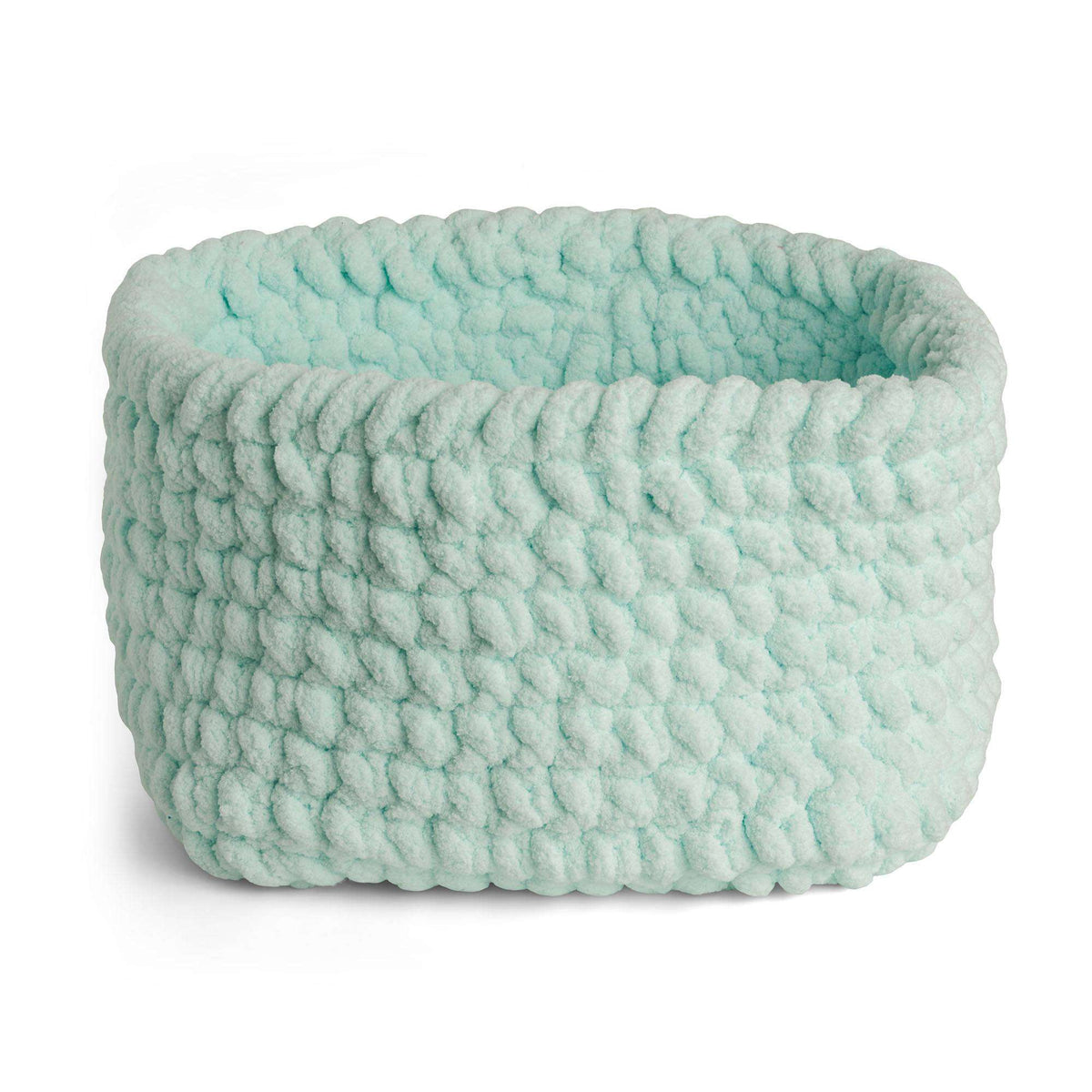 Crochet Basket made in Bernat Blanket Extra Thick yarn