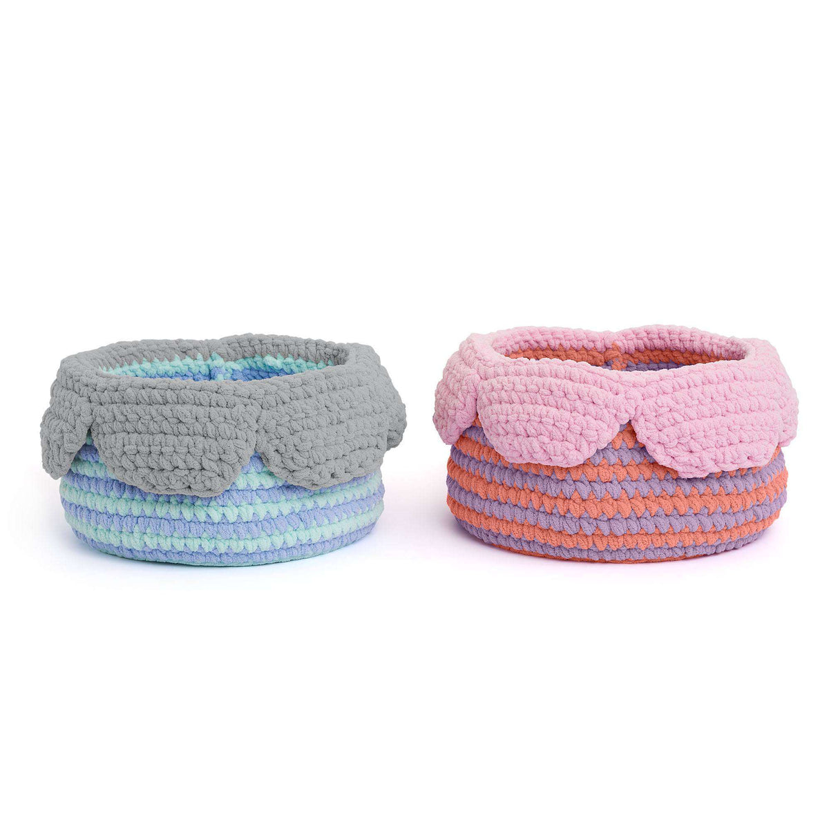 Crochet Basket made in Bernat Baby Blanket yarn