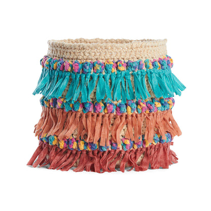 Bernat Crochet On the Fringe Basket Crochet Basket made in Bernat Suede-ish yarn