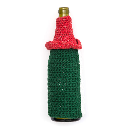 Bernat Crochet Gnome For The Holidays Wine Bottle Cozy Crochet Holiday made in Bernat Handicrafter Cotton yarn