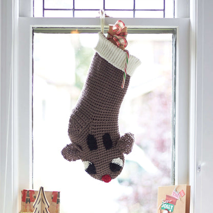 Bernat Crochet Reindeer Stocking Crochet Holiday made in Bernat Super Value yarn