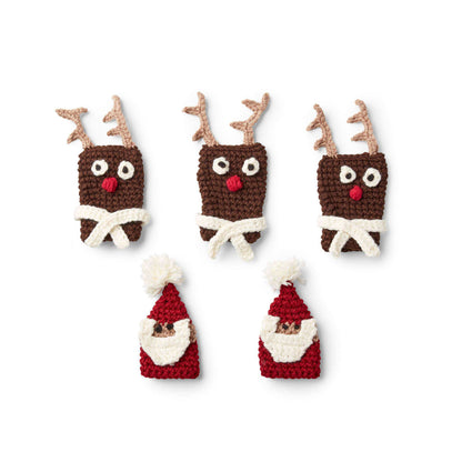 Bernat Crochet Bottle Toppers Reindeer