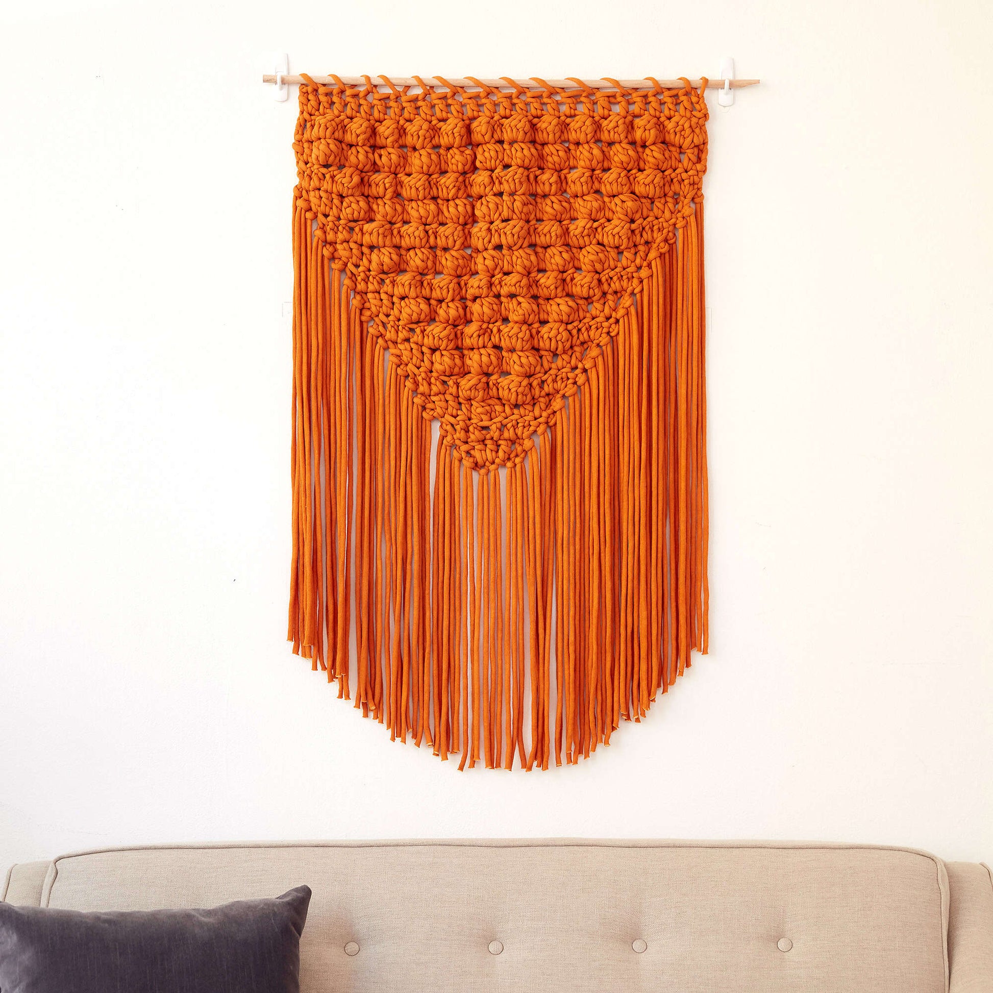Bernat Popping Fringe Crochet Wall Hanging Crochet Interior Décor made in Bernat Maker Big yarn