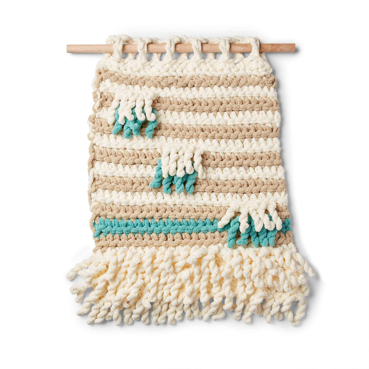 Crochet Wall Hanging made in Bernat Blanket Extra yarn