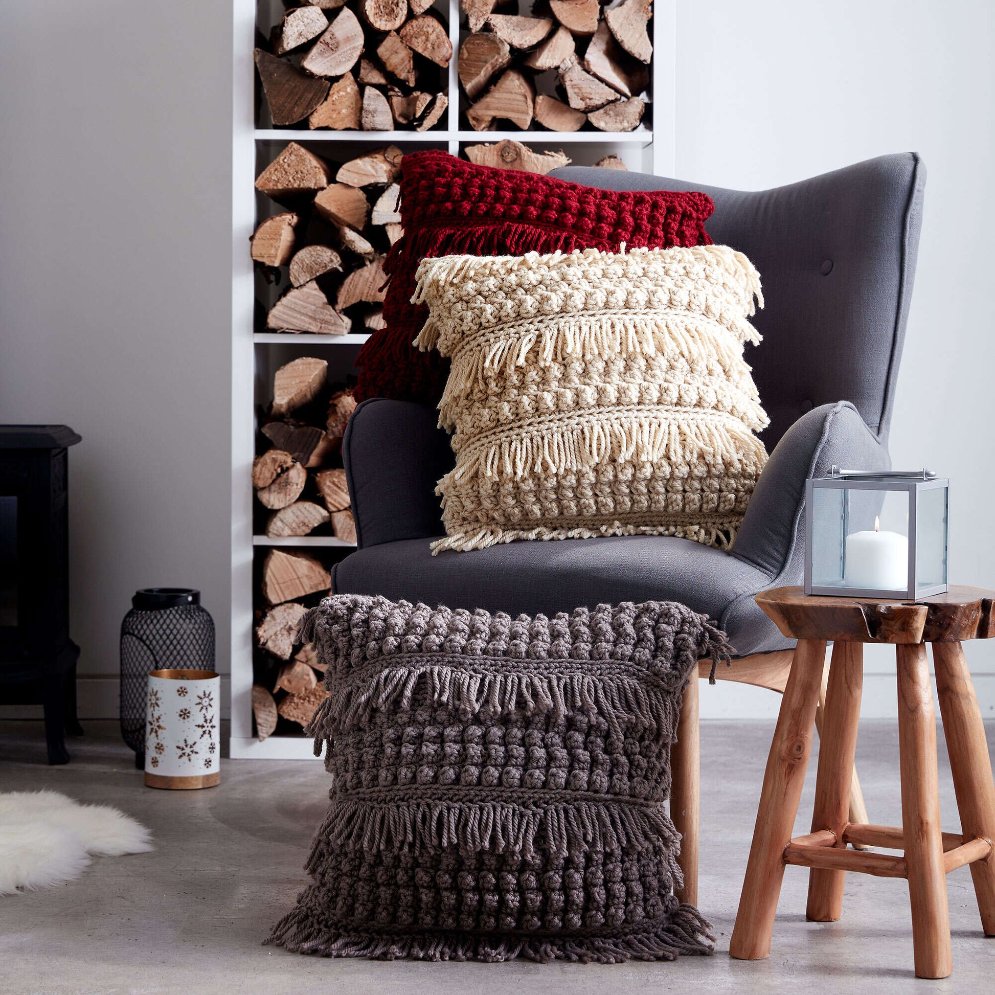 Free Bernat Tassel And Texture Crochet Pillow Pattern