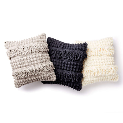 Bernat Bobble And Fringe Crochet Pillow Coal