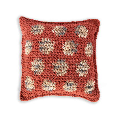 Bernat Crochet Polka Time Pillow Crochet Pillow made in Bernat Blanket yarn