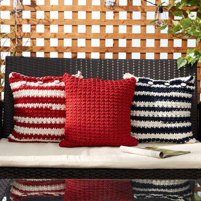 Bernat Nautical Stripe Crochet Pillows Fresh Red Stripe