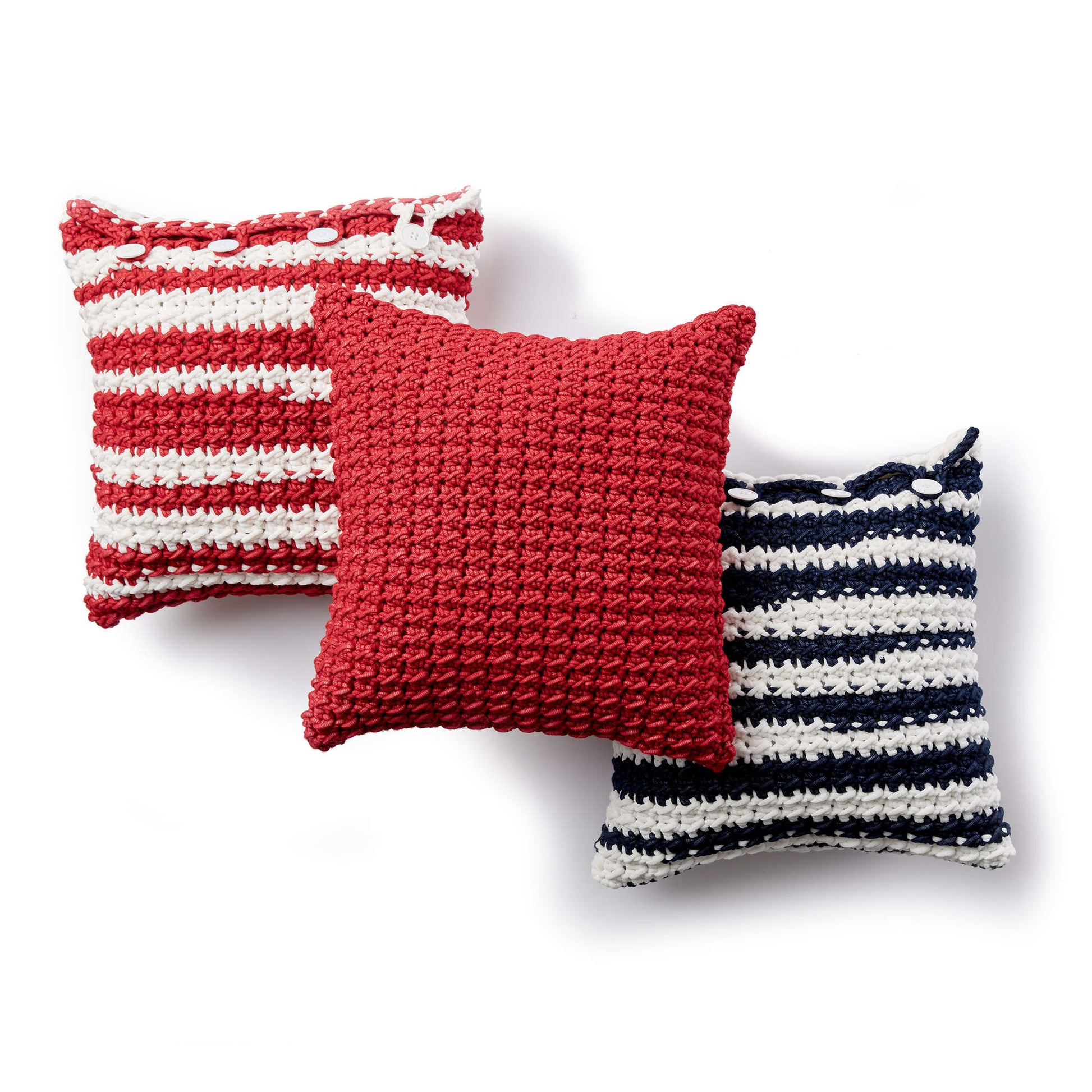 Free Bernat Nautical Stripe Crochet Pillows Pattern