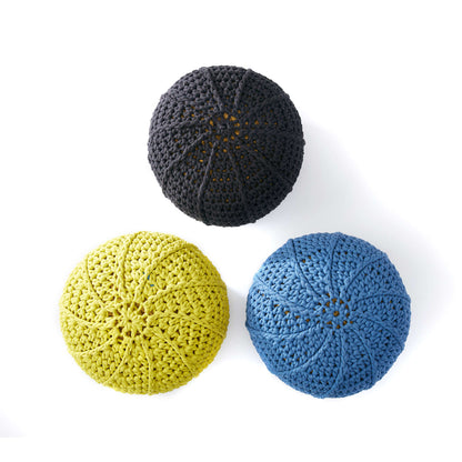 Bernat Ridge Stitch Crochet Pouf Dusk Blue