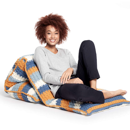 Bernat Crochet Floor Pillow Lounger Crochet Pillow made in Bernat Blanket yarn