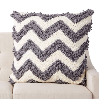 Bernat Loop Stitch Chevron Crochet Pillow Crochet Pillow made in Bernat Blanket yarn