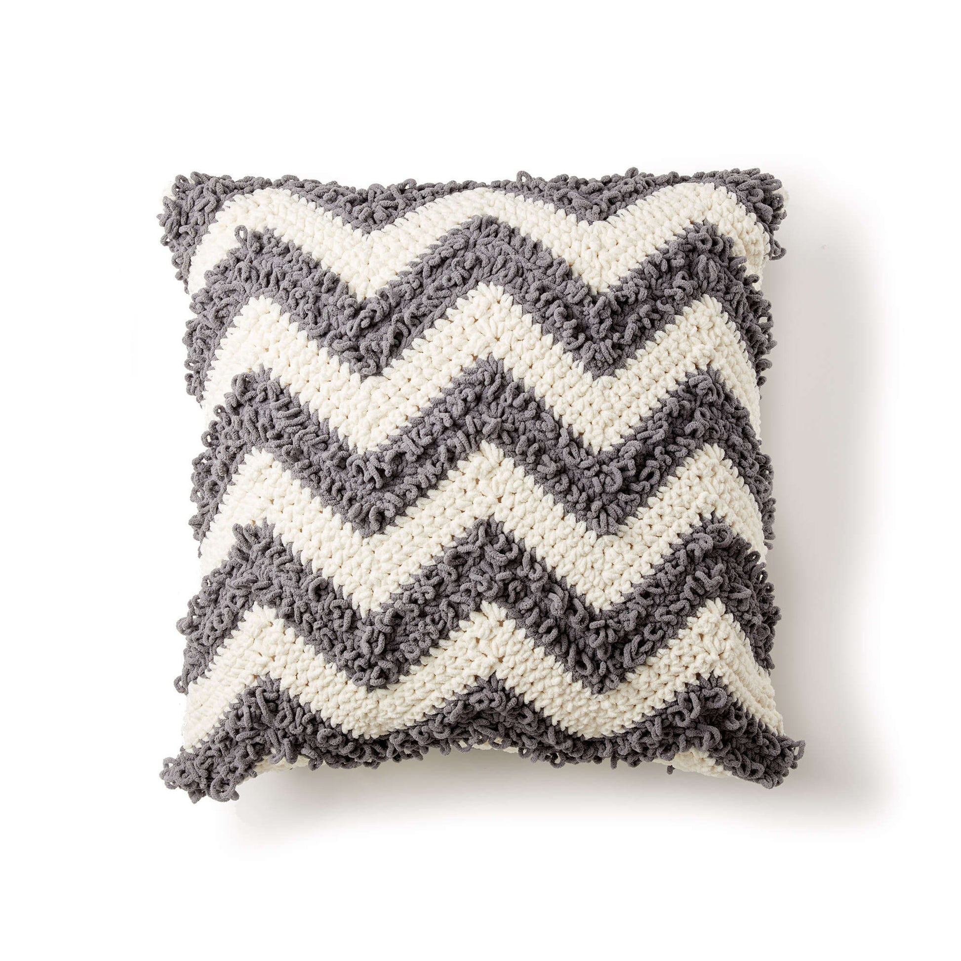 Free Bernat Loop Stitch Chevron Crochet Pillow Pattern